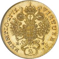 Austria coin 2 Ducat - Joseph II - Trade Coinage (1768 - 1777) reverse reverse of 2 Ducat - Joseph II - Trade Coinage (1768 - 1777) coin with KM# 1860 from Austria.