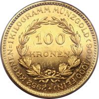 reverse of 100 Kronen (1923 - 1924) coin with KM# 2831 from Austria.