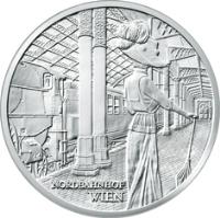 Austria coin 20 Euro - Nordbahnhof Wien (2008) reverse reverse of 20 Euro - Nordbahnhof Wien (2008) coin with KM# 3161 from Austria. Inscription: NORDBAHNHOF WIEN