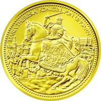 Austria coin 100 Euro - The hungarian crown of St. Stephen (2010) reverse reverse of 100 Euro - The hungarian crown of St. Stephen (2010) coin with KM# 3191 from Austria. Inscription: MARIA THERESIA KONIGIN VON UNGARN