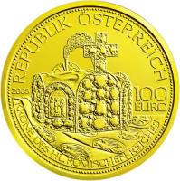 Austria coin 100 Euro - Crown of the Holy Roman Empire (2008) obverse obverse of 100 Euro - Crown of the Holy Roman Empire (2008) coin with KM# 3160 from Austria. Inscription: OTTO 1.