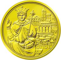 reverse of 100 Euro - Crown of the Holy Roman Empire (2008) coin with KM# 3160 from Austria. Inscription: REPUBLIK ÖSTERREICH 2008 100 EURO KRONE DES HL. RÖMISCHEN REICHES
