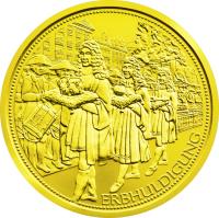 Austria coin 100 Euro - The archducal crown of Austria (2009) reverse reverse of 100 Euro - The archducal crown of Austria (2009) coin with KM# 3181 from Austria. Inscription: ERBHULDIGUNG