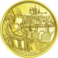 reverse of 100 Euro - The Crown of St.Wenceslas (2011) coin with KM# 3203 from Austria. Inscription: RUDOLF II. KÖNIG v.BÖHMEN