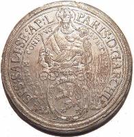obverse of 1 Speciestaler - Paris (1623 - 1651) coin with KM# 87 from Austrian States. Inscription: PARIS.D:G:ARCHI EPS:SALI:SE:AP:L