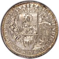 obverse of 1 Konventionstaler - Sigmund III (1758) coin with KM# 391 from Austrian States. Inscription: MONSTRATE ESSE MATREM