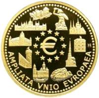 Belgium coin 100 Euro - Albert II - Expansion of the EU (2004) obverse obverse of 100 Euro - Albert II - Expansion of the EU (2004) coin with KM# 239 from Belgium. Inscription: AMPLIATA VNIO EVROPAEA € PH