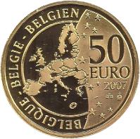 obverse of 50 Euro - Albert II - Treaty of Rome (2007) coin with KM# 261 from Belgium. Inscription: BELGIQUE-BELGIE-BELGIEN 50 EURO 2007