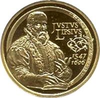 reverse of 50 Euro - Albert II - Justus Lipsius (2006) coin with KM# 256 from Belgium. Inscription: JUSTUS LIPSIUS 1547 1606