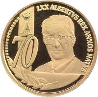 obverse of 50 Euro - Albert II - 70th Birthday of Albert II (2004) coin with KM# 250 from Belgium. Inscription: LXX ALBERTVS REX ANNOS NATVS
