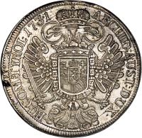 Bohemia coin 1 Taler - Karl VI - Prague mint (1728 - 1740) reverse reverse of 1 Taler - Karl VI - Prague mint (1728 - 1740) coin with KM# 1503 from Bohemia.