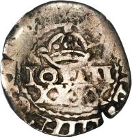 obverse of 50 Réis - João IV - Countermarked (1663) coin with KM# 22 from Brazil.