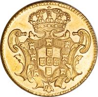 reverse of 6400 Réis - João V (1731 - 1750) coin with KM# 149 from Brazil.