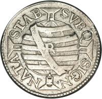 reverse of 75 Réis - José I (1752 - 1760) coin with KM# 176 from Brazil. Inscription: STAB. SVBQ SIGN. NATA