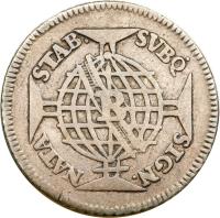 reverse of 150 Réis - Jose I (1752 - 1758) coin with KM# 177 from Brazil. Inscription: STAB. SVBQ SIGN. NATA