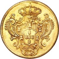 reverse of 1 Peça - Maria I (1777 - 1786) coin with KM# 199 from Brazil.