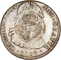 obverse of 960 Réis - João Prince Regent - Cuiaba; Countermarked (1821) coin with KM# 350 from Brazil.