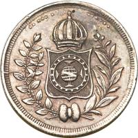 reverse of 100 Réis - Pedro II (1834 - 1848) coin with KM# 452 from Brazil.