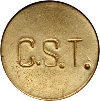 Brazil coin 100 Réis - Colonia Santa Teresa; Leprosarium Coinage (1940) reverse reverse of 100 Réis - Colonia Santa Teresa; Leprosarium Coinage (1940) coin with KM# L1 from Brazil. Inscription: C.S.T.