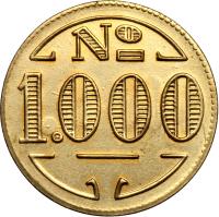obverse of 1000 Réis - Colonia Santa Teresa; Leprosarium Coinage (1940) coin with KM# L5 from Brazil. Inscription: Nᴼ 1.000