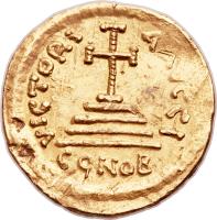 Byzantine Empire coin 1 Solidus - Tiberius Constantinus - Constantinopolis mint (578 - 582) reverse reverse of 1 Solidus - Tiberius Constantinus - Constantinopolis mint (578 - 582) coin with SB# 422 from Byzantine Empire. Inscription: VICTORI-A AVGG CONOB