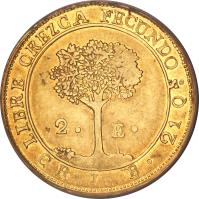 Central American Republic coin 2 Escudos (1828 - 1850) reverse reverse of 2 Escudos (1828 - 1850) coin with KM# 15 from Central American Republic.