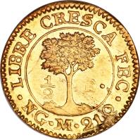 Central American Republic coin 1/2 Escudo (1824 - 1843) reverse reverse of 1/2 Escudo (1824 - 1843) coin with KM# 5 from Central American Republic.