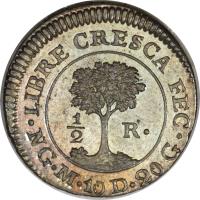 Central American Republic coin 1/2 Real (1824) reverse reverse of 1/2 Real (1824) coin with KM# 2 from Central American Republic.