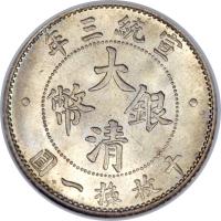 obverse of 1 Jiao - Xuantong (1910) coin with Y# 28 from China.