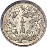 reverse of 1 Jiao - Xuantong (1910) coin with Y# 28 from China.