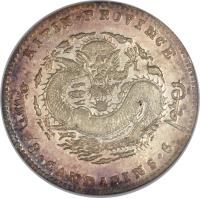 China coin 3 Mace and 6 Candareens - Guangxu (1900) reverse reverse of 3 Mace and 6 Candareens - Guangxu (1900) coin with Y# 182 from China.