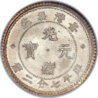 China coin 7.2 Candareens - Guangxu (1893 - 1894) obverse obverse of 7.2 Candareens - Guangxu (1893 - 1894) coin with Y# 247 from China.