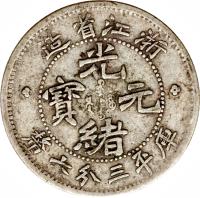China coin 3.2 Candareens - Guangxu (1898) obverse obverse of 3.2 Candareens - Guangxu (1898) coin with Y# 51 from China.