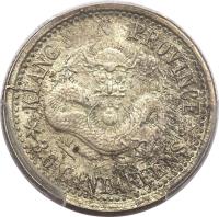 China coin 3.6 Candareens - Guangxu (1899 - 1901) reverse reverse of 3.6 Candareens - Guangxu (1899 - 1901) coin with Y# 141a from China. Inscription: KIANG NAN PROVINCE 3.6 CANDAREENS