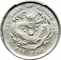 reverse of 1 Mace and 4.4 Candareens - Guangxu (1899 - 1905) coin with Y# 71 from China.