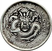 China coin 3.6 Candareens - Guangxu (1898 - 1908) reverse reverse of 3.6 Candareens - Guangxu (1898 - 1908) coin with Y# 179 from China.