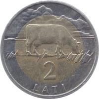 Latvia coin 2 Lati (1999 - 2009) reverse reverse of 2 Lati (1999 - 2009) coin with KM# 38 from Latvia. Inscription: 2 LATI