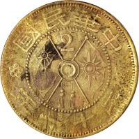 China coin 2 Fen (1932) obverse obverse of 2 Fen (1932) coin with Y# 489 from China. Inscription: 國民華中 2 年一十二