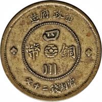 reverse of 20 Cash (1912) coin with Y# 448a from China.