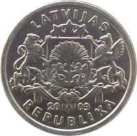 Latvia coin 1 Lats - Namejs ring (2009) obverse obverse of 1 Lats - Namejs ring (2009) coin with KM# 101 from Latvia. Inscription: LATVIJAS 20 09 REPUBLIKA