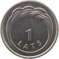 Latvia coin 1 Lats - Namejs ring (2009) reverse reverse of 1 Lats - Namejs ring (2009) coin with KM# 101 from Latvia. Inscription: 1 LATS