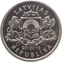 Latvia coin 1 Lats - Kokle (2013) obverse obverse of 1 Lats - Kokle (2013) coin with KM# 142 from Latvia. Inscription: LATVIJAS 20 13 REPUBLIKA