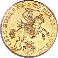 Dutch Republic coin 14 Guilder (1749 - 1763) reverse reverse of 14 Guilder (1749 - 1763) coin with KM# 97 from Dutch Republic.