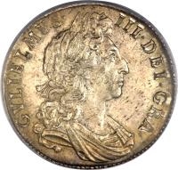 England coin 1/2 Crown - William III (1696 - 1701) obverse obverse of 1/2 Crown - William III (1696 - 1701) coin with SP# 3494 from England. Inscription: GVLIELMVS · III · DEI · GRA