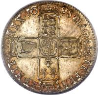 England coin 1/2 Crown - William III (1696 - 1701) reverse reverse of 1/2 Crown - William III (1696 - 1701) coin with SP# 3494 from England. Inscription: 16 98 · MAG BR · FRA ET · HIB REX ·