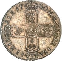 England coin 1 Crown - William III (1696 - 1700) reverse reverse of 1 Crown - William III (1696 - 1700) coin with SP# 3474 from England. Inscription: MAG · BR · FRA · ET · HIB REX · 17 00 ·