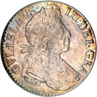 England coin 1 Shilling - William III (1699 - 1701) obverse obverse of 1 Shilling - William III (1699 - 1701) coin with SP# 3516 from England. Inscription: GVLIELMUS · III · DEI · GRA