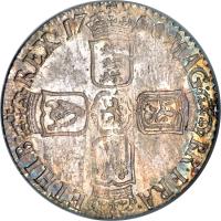 England coin 1 Shilling - William III (1699 - 1701) reverse reverse of 1 Shilling - William III (1699 - 1701) coin with SP# 3516 from England. Inscription: MAG · BR · FRA · ET · HIB REX · 17 00 ·