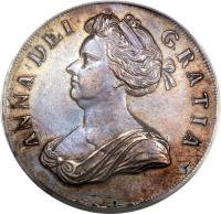 England coin 1 Crown - Anne (1703 - 1707) obverse obverse of 1 Crown - Anne (1703 - 1707) coin with SP# 3578 from England. Inscription: ANNA · DEI · GRATIA ·