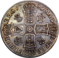 England coin 1 Crown - Anne (1703 - 1707) reverse reverse of 1 Crown - Anne (1703 - 1707) coin with SP# 3578 from England. Inscription: MAG · BR · FRA · ET · HIB REG · 17 06 ·